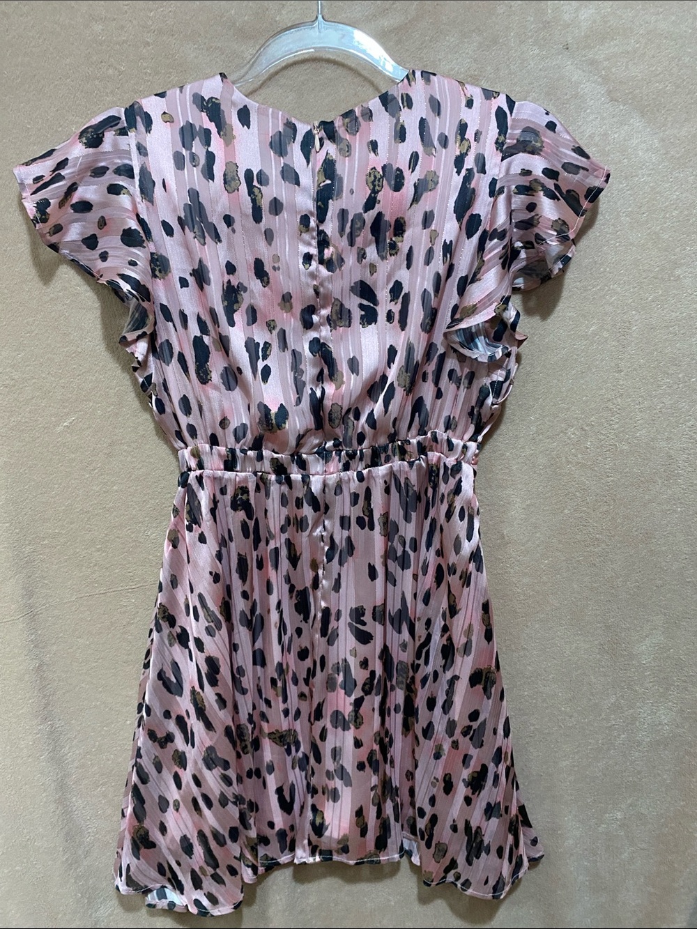 Milly Pink Leopard-Print Ruffle Sleeve Dress - Picture 4 of 4